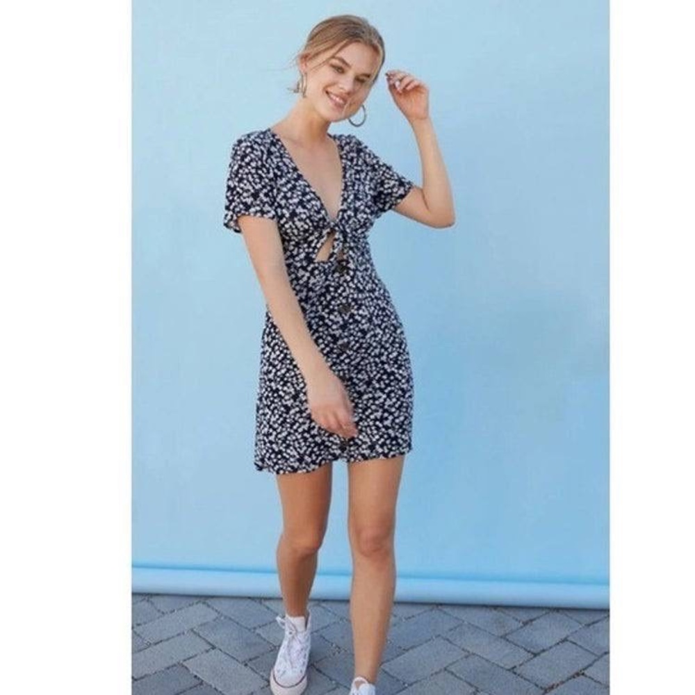 Lottie moss mini dress with tie front